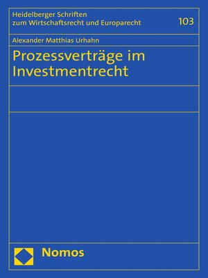 cover image of Prozessverträge im Investmentrecht